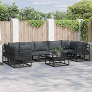 vidaXL Tuin Sofa Set 7 pcs Zwart Aluminium
