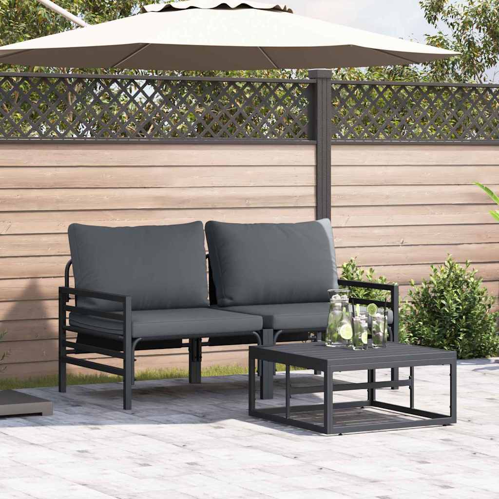 vidaXL Tuin Sofa Set 3 pcs Antraciet Staal