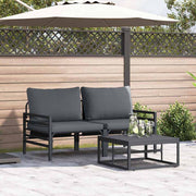 vidaXL Tuin Sofa Set 3 pcs Antraciet Staal