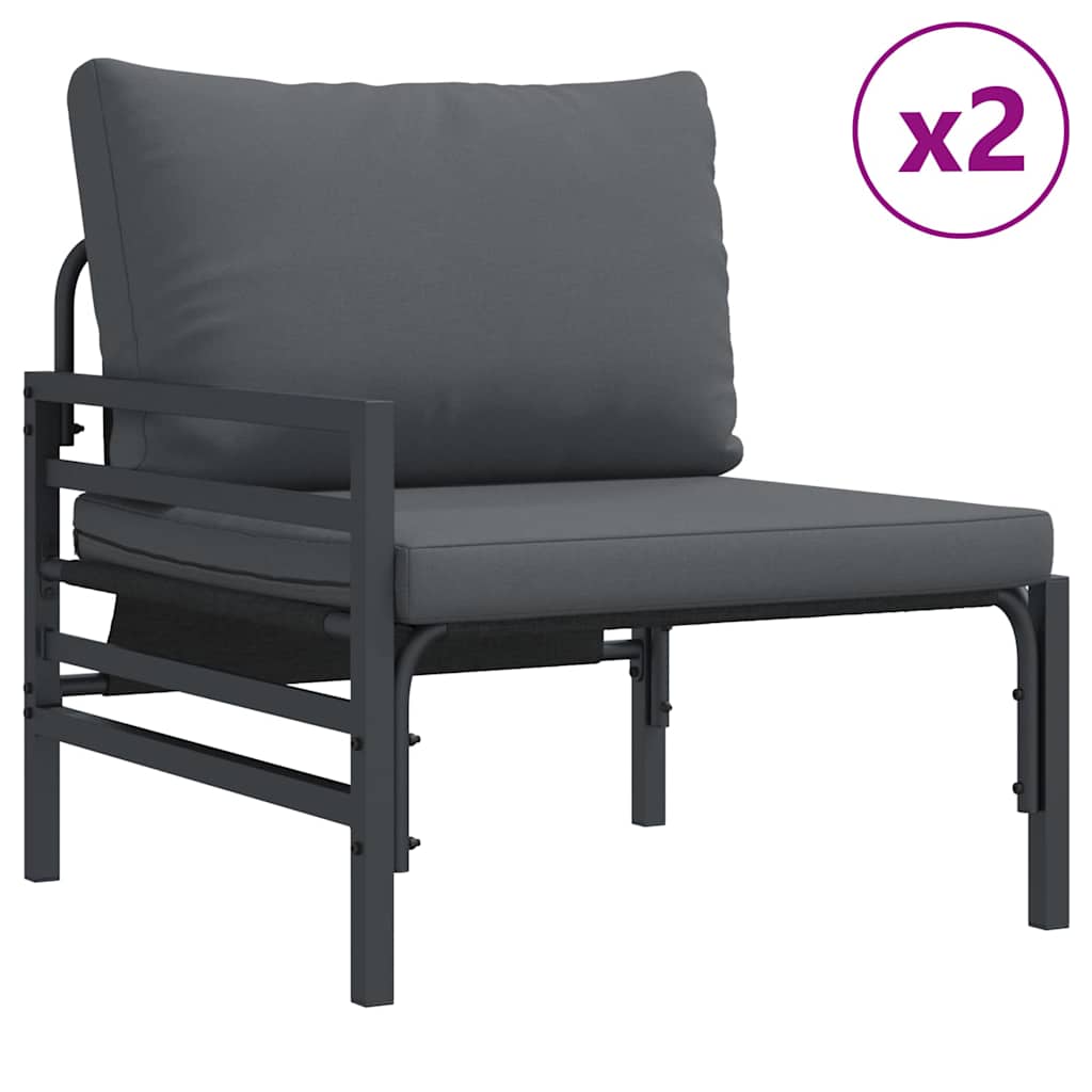 vidaXL Tuin Sofa Set 3 pcs Antraciet Staal