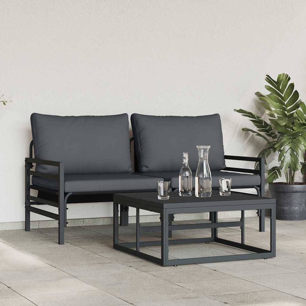 vidaXL Tuin Sofa Set 3 pcs Antraciet Staal