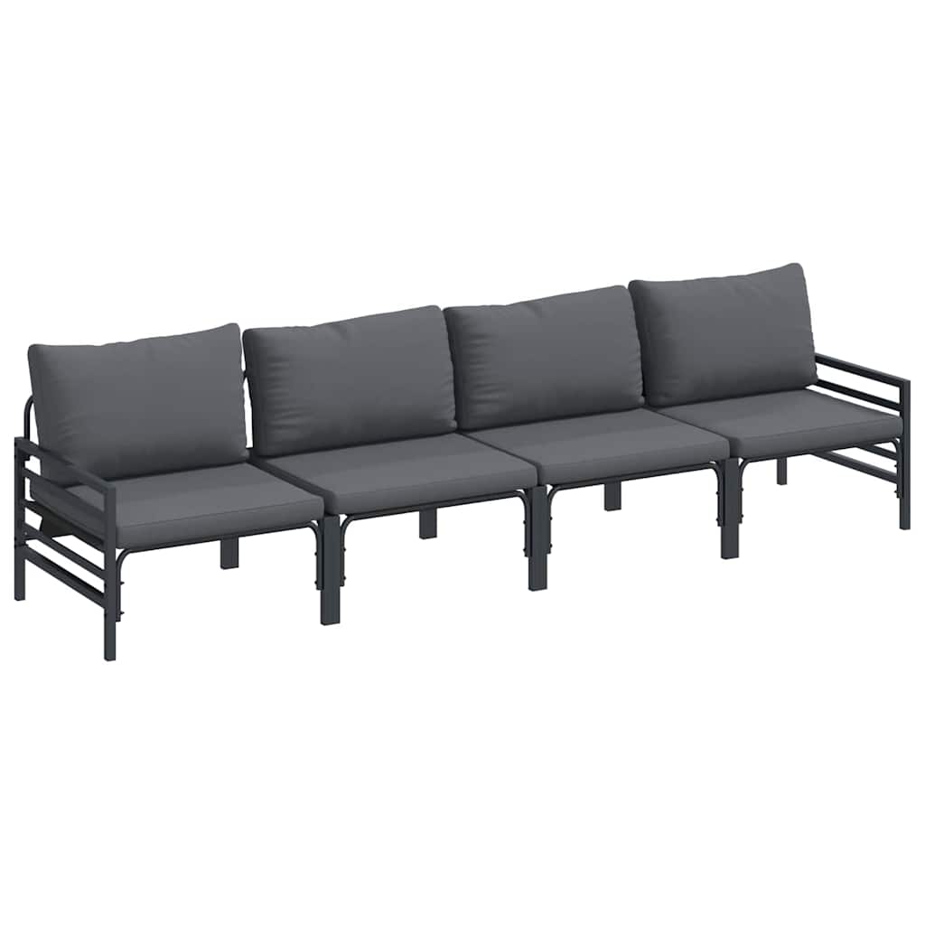 vidaXL Tuin Sofa Set 4 pcs Antraciet Staal
