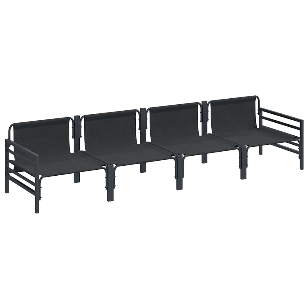 vidaXL Tuin Sofa Set 4 pcs Antraciet Staal