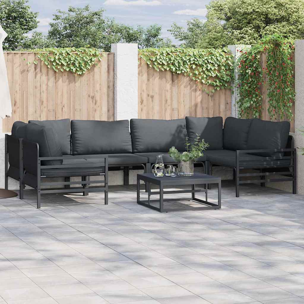 vidaXL Tuin Sofa Set 6 pcs Antraciet Staal