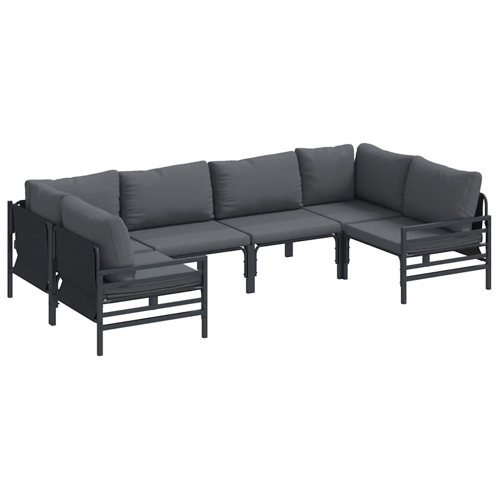 vidaXL Tuin Sofa Set 6 pcs Antraciet Staal