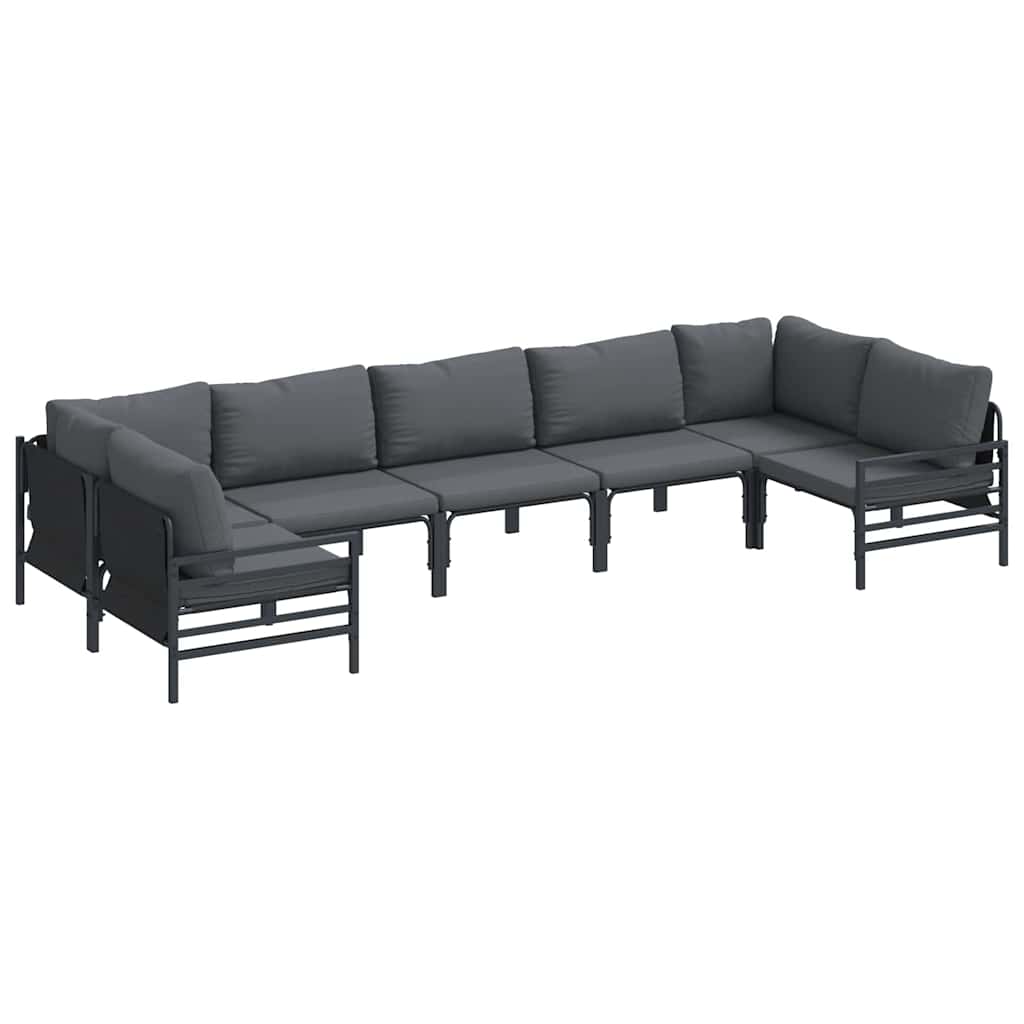 vidaXL Tuin Sofa Set 7 pcs Antraciet Staal