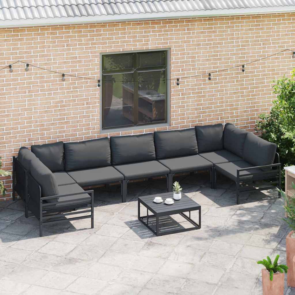 vidaXL Tuin Sofa Set 7 pcs Antraciet Staal