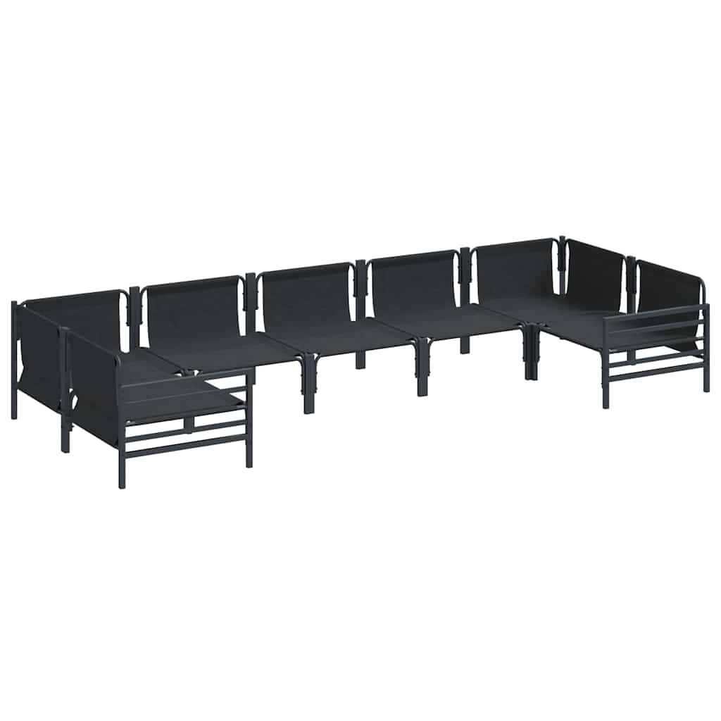 vidaXL Tuin Sofa Set 7 pcs Antraciet Staal