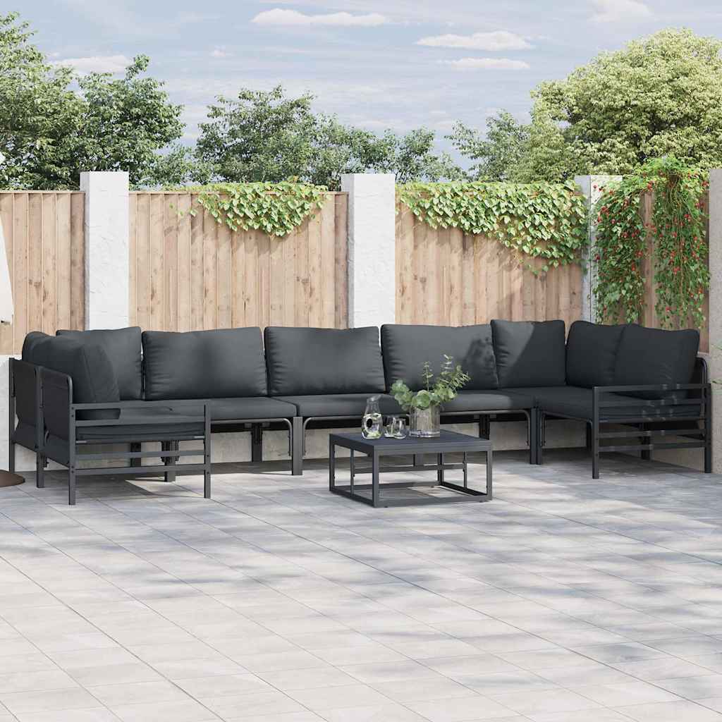 vidaXL Tuin Sofa Set 7 pcs Antraciet Staal