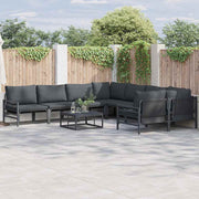 vidaXL Tuin Sofa Set 8 pcs Antraciet Staal