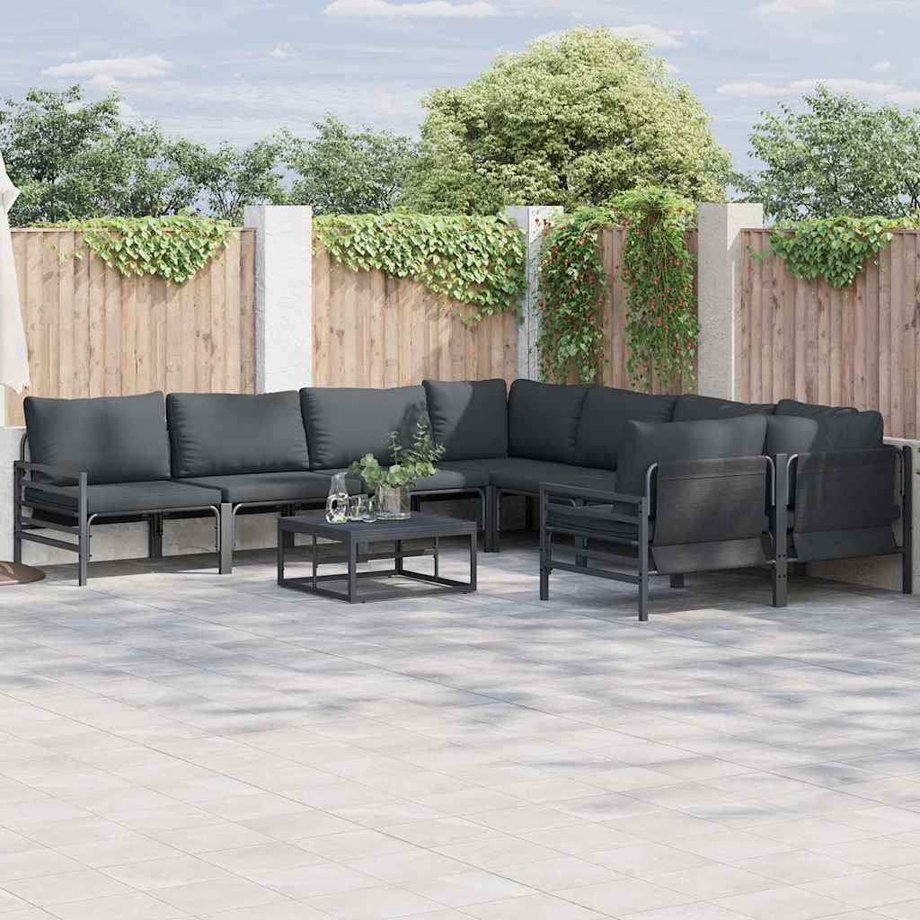 vidaXL Tuin Sofa Set 8 pcs Antraciet Staal