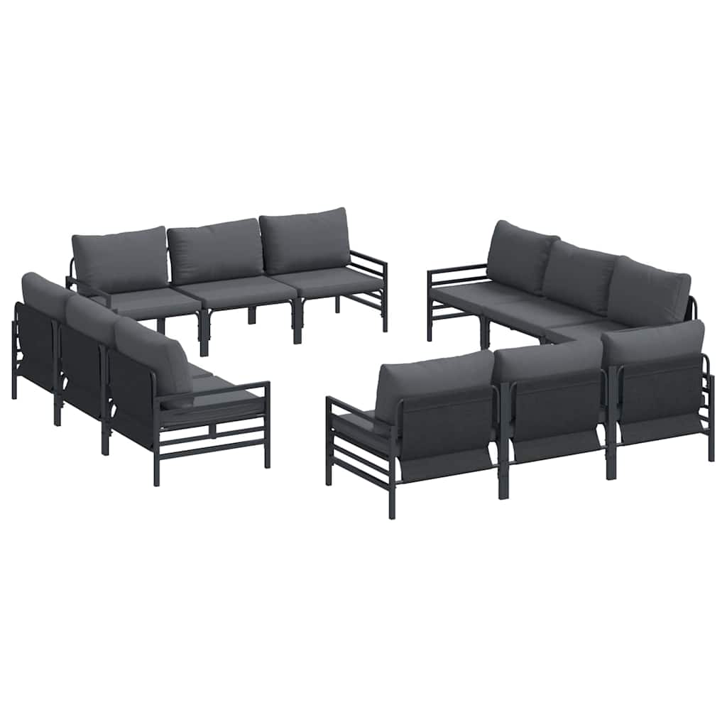 vidaXL Tuin Sofa Set 12 pcs Antraciet Staal