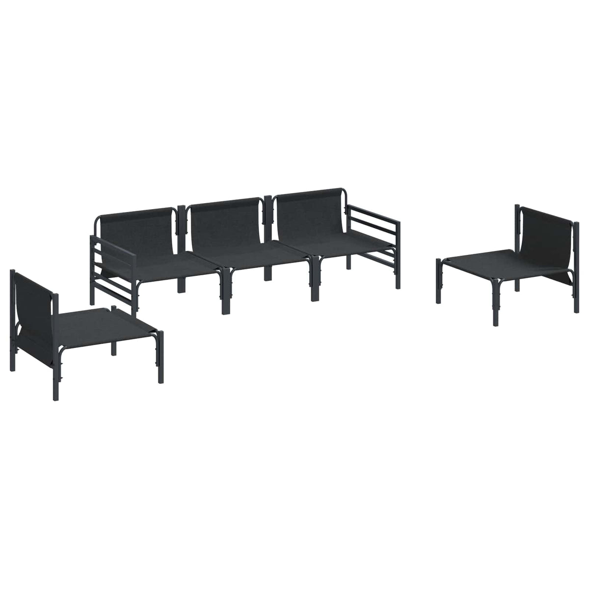 vidaXL Tuin Sofa Set 5 pcs Antraciet Staal
