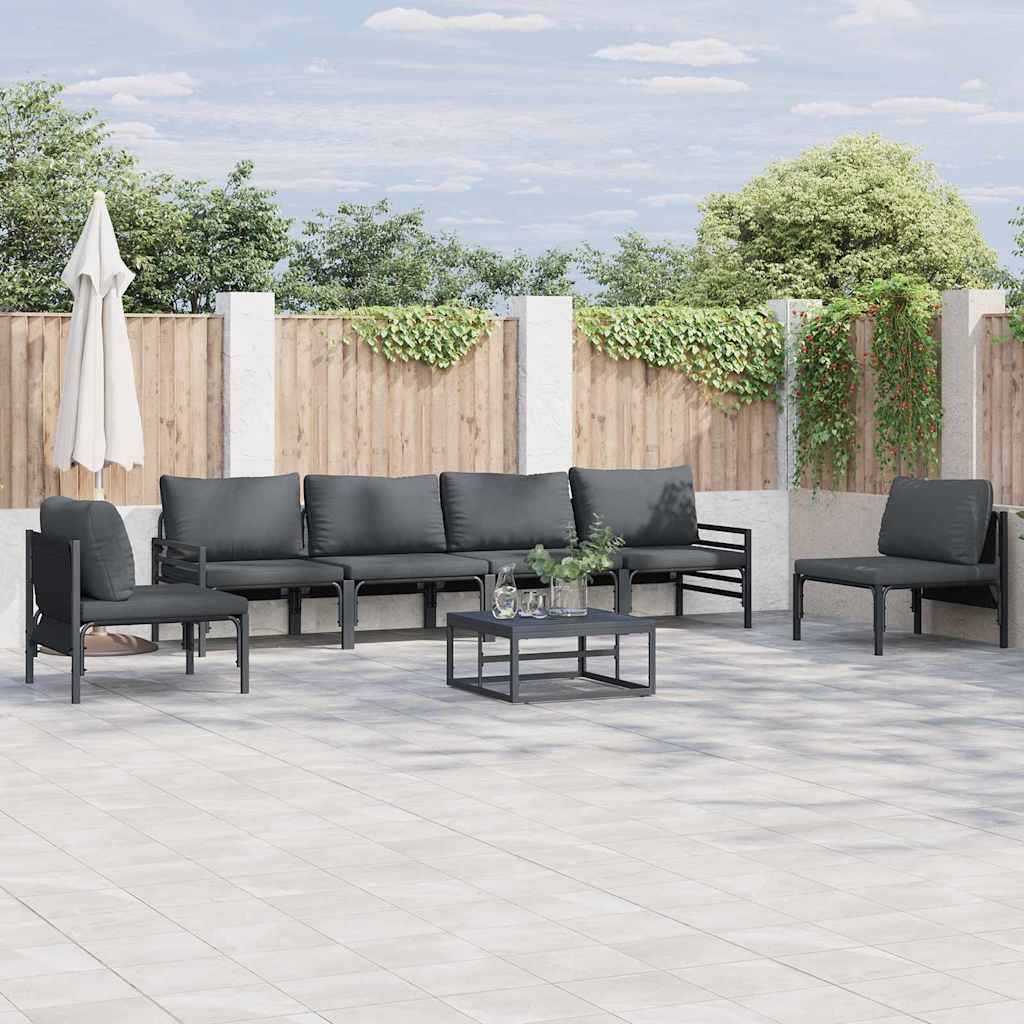 vidaXL Tuin Sofa Set 6 pcs Antraciet Staal