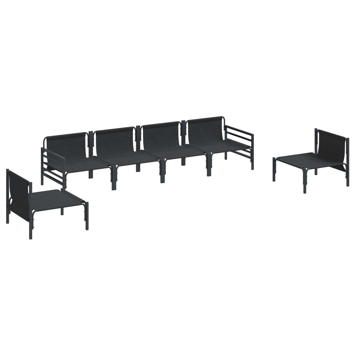 vidaXL Tuin Sofa Set 6 pcs Antraciet Staal