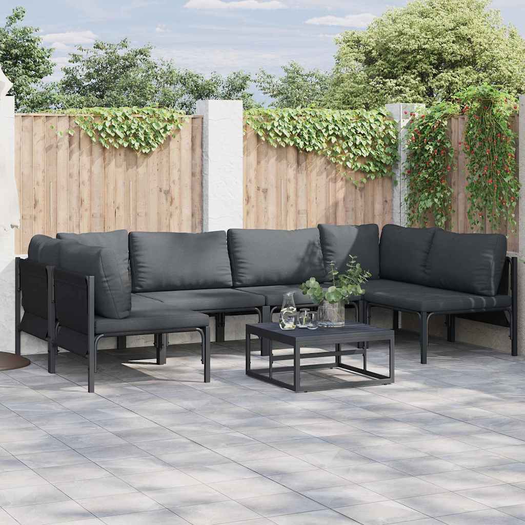 vidaXL Tuin Sofa Set 6 pcs Antraciet Staal