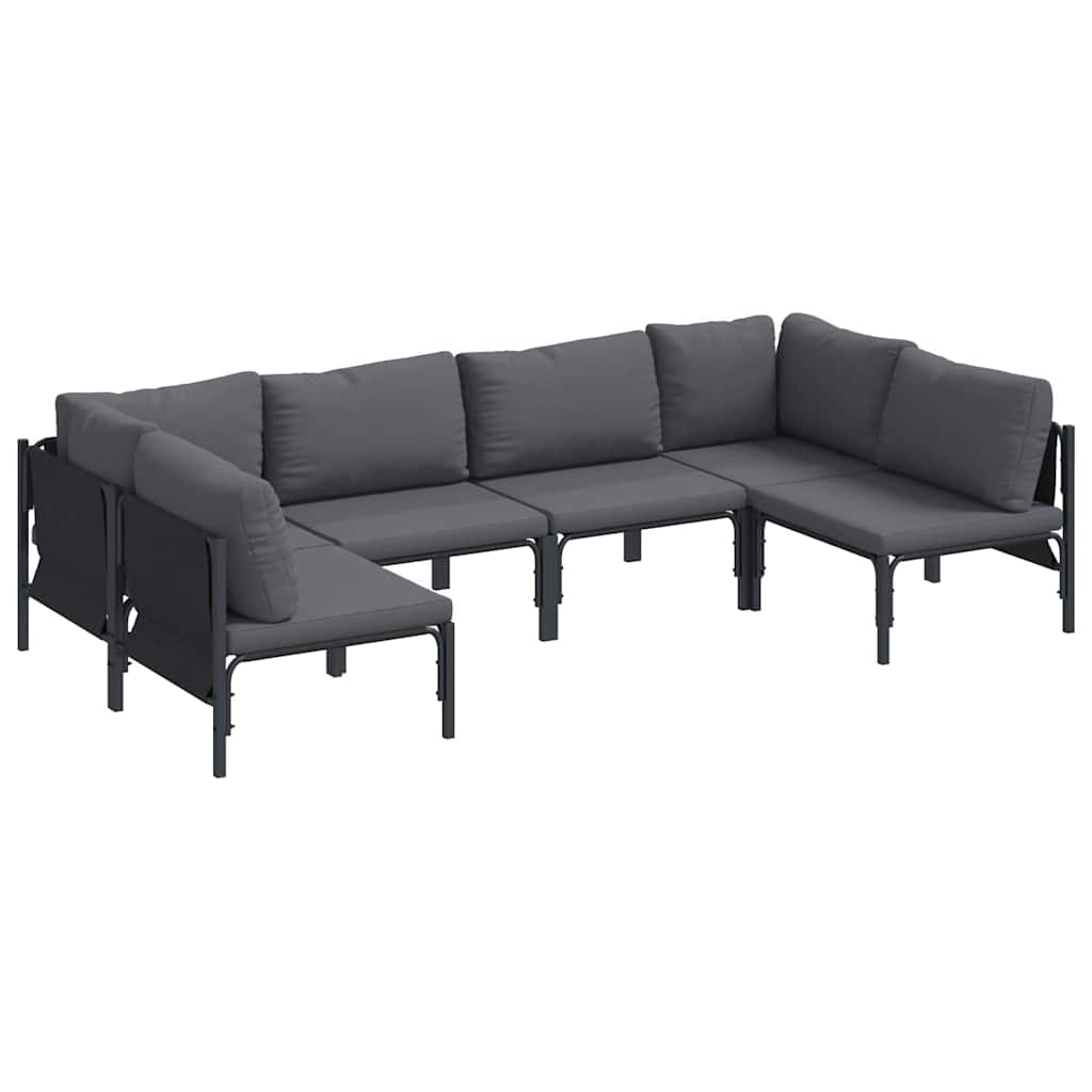vidaXL Tuin Sofa Set 6 pcs Antraciet Staal