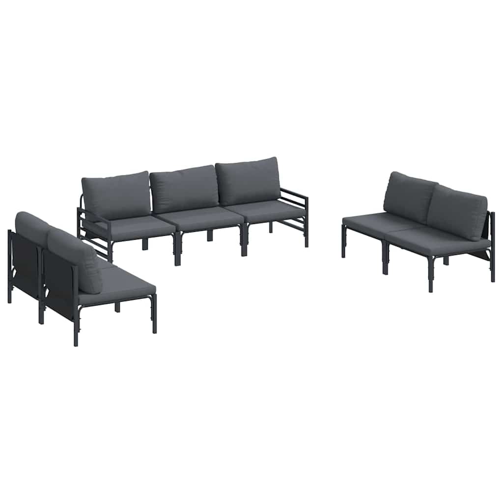vidaXL Tuin Sofa Set 7 pcs Antraciet Staal