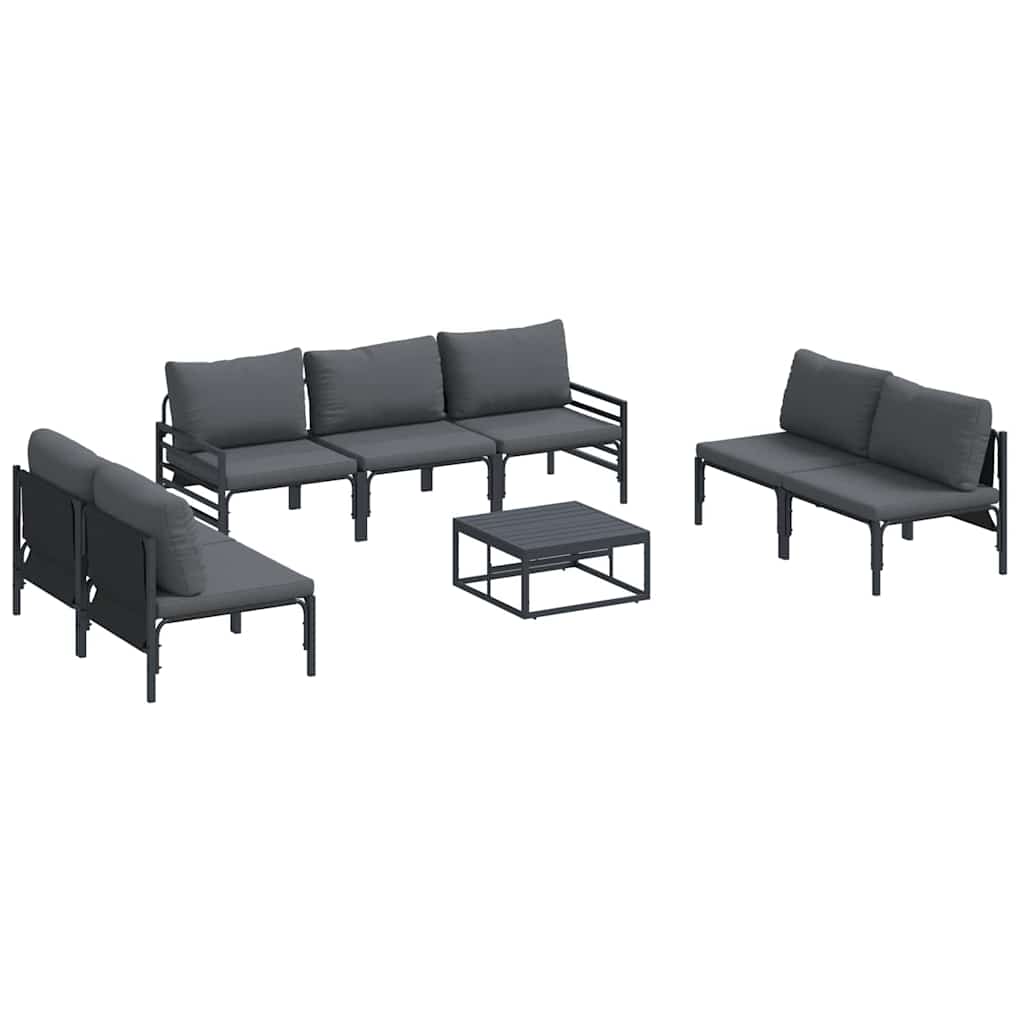 vidaXL Tuin Sofa Set 8 pcs Antraciet Staal