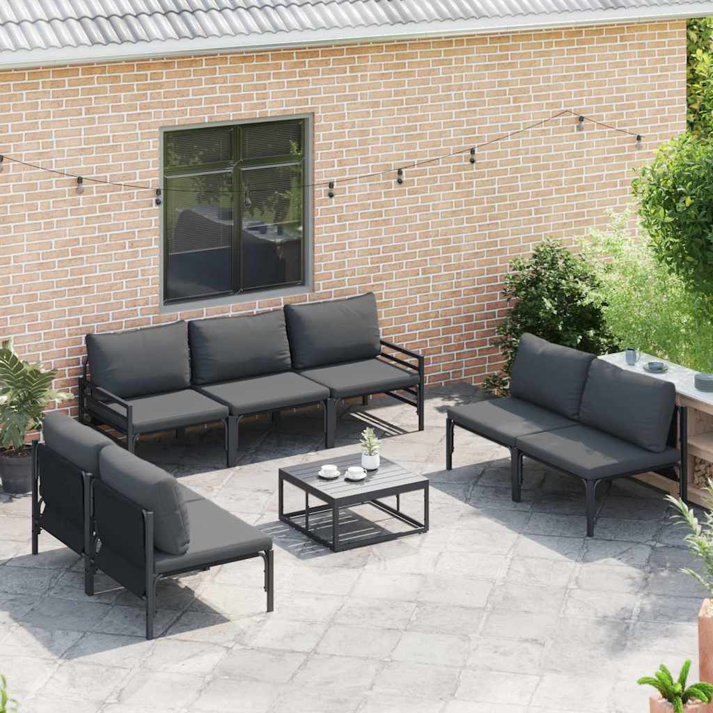 vidaXL Tuin Sofa Set 8 pcs Antraciet Staal