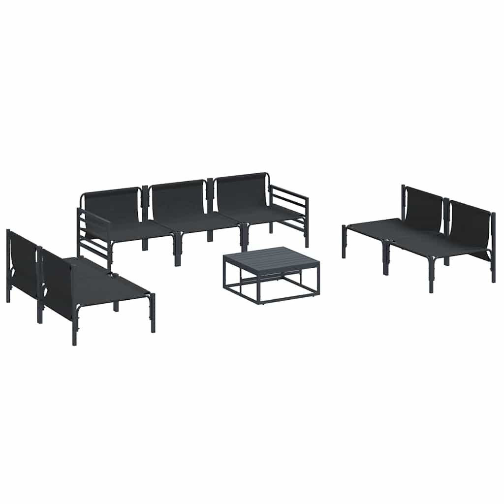 vidaXL Tuin Sofa Set 8 pcs Antraciet Staal
