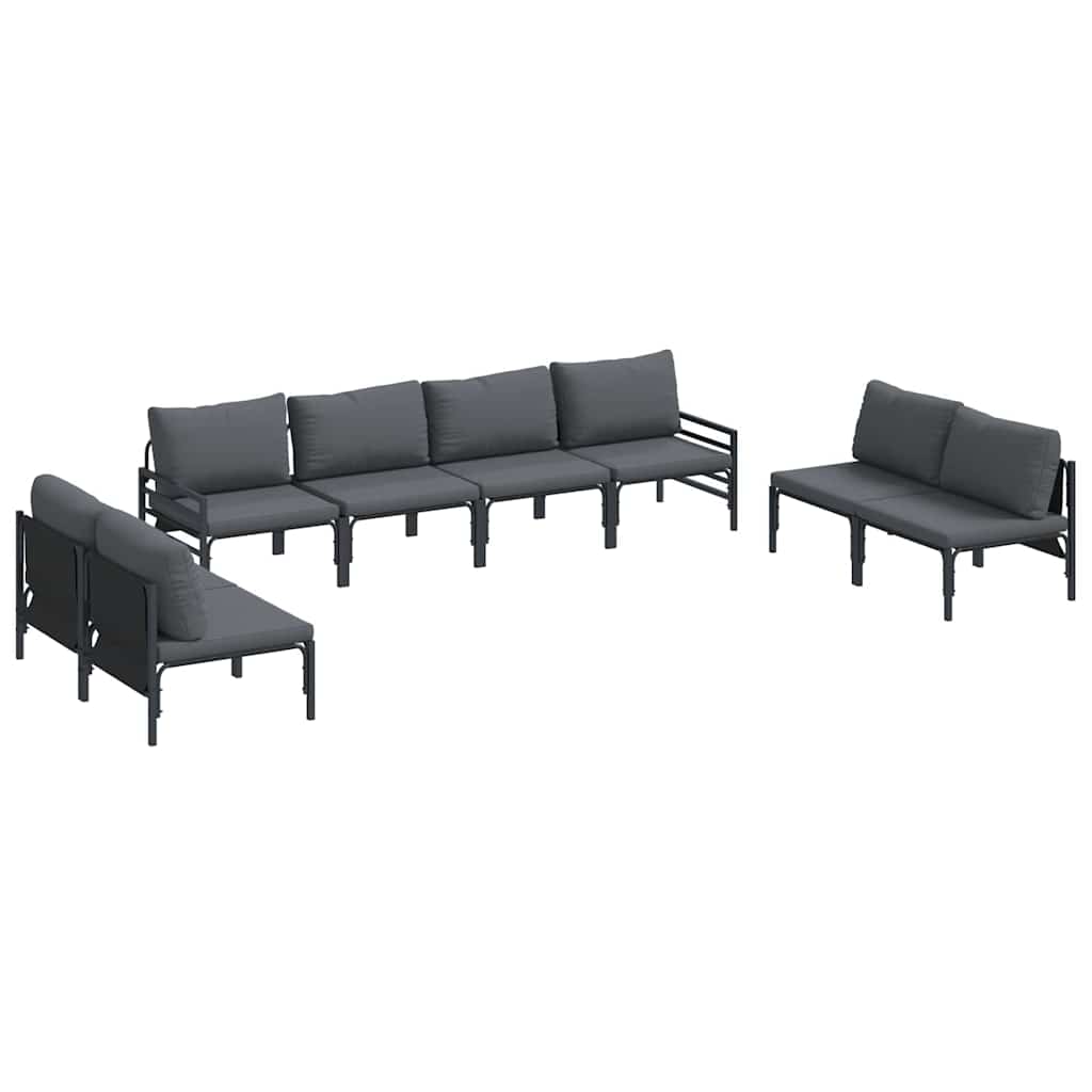 vidaXL Tuin Sofa Set 8 pcs Antraciet Staal