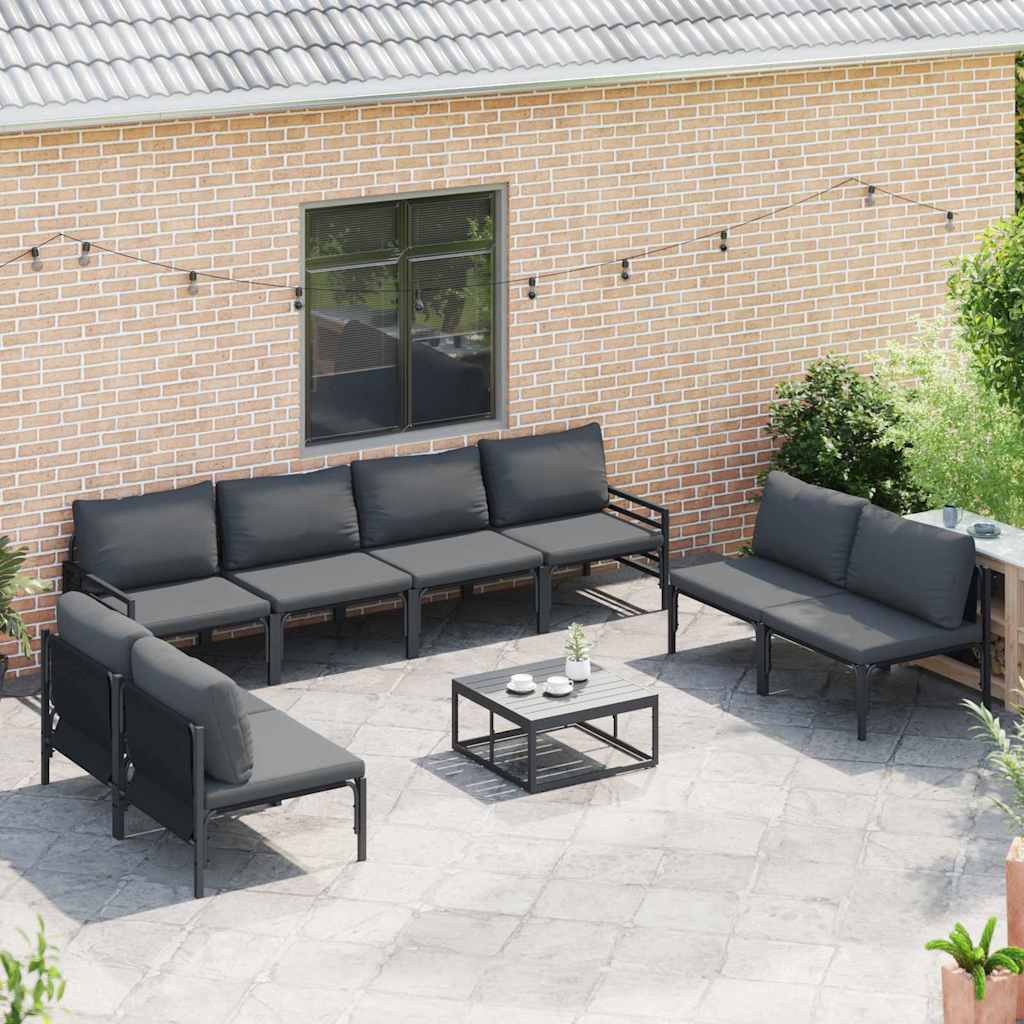 vidaXL Tuin Sofa Set 8 pcs Antraciet Staal
