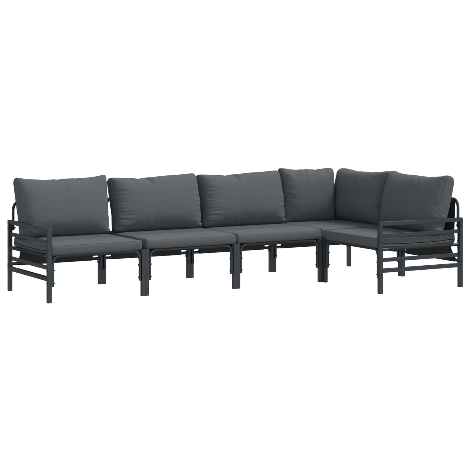 vidaXL Tuin Sofa Set 5 pcs Antraciet Staal