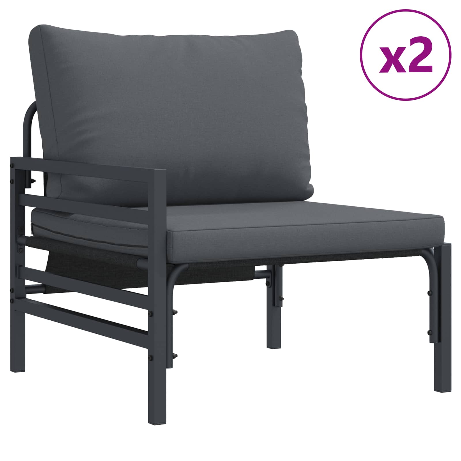 vidaXL Tuin Sofa Set 5 pcs Antraciet Staal