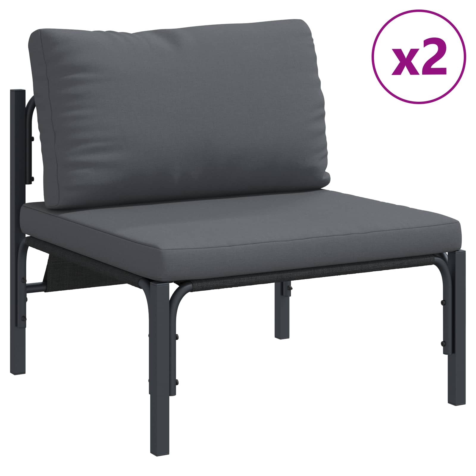 vidaXL Tuin Sofa Set 5 pcs Antraciet Staal