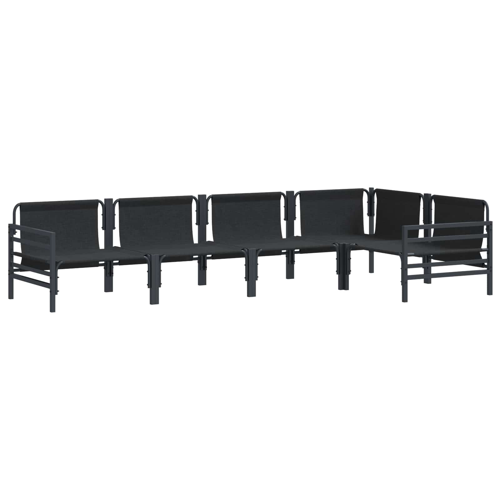 vidaXL Tuin Sofa Set 5 pcs Antraciet Staal