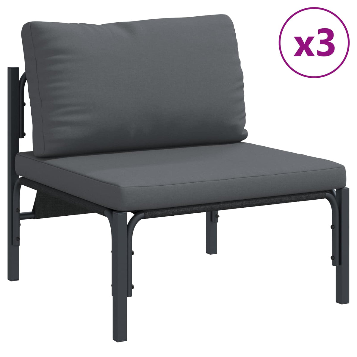 vidaXL Tuin Sofa Set 6 pcs Antraciet Staal