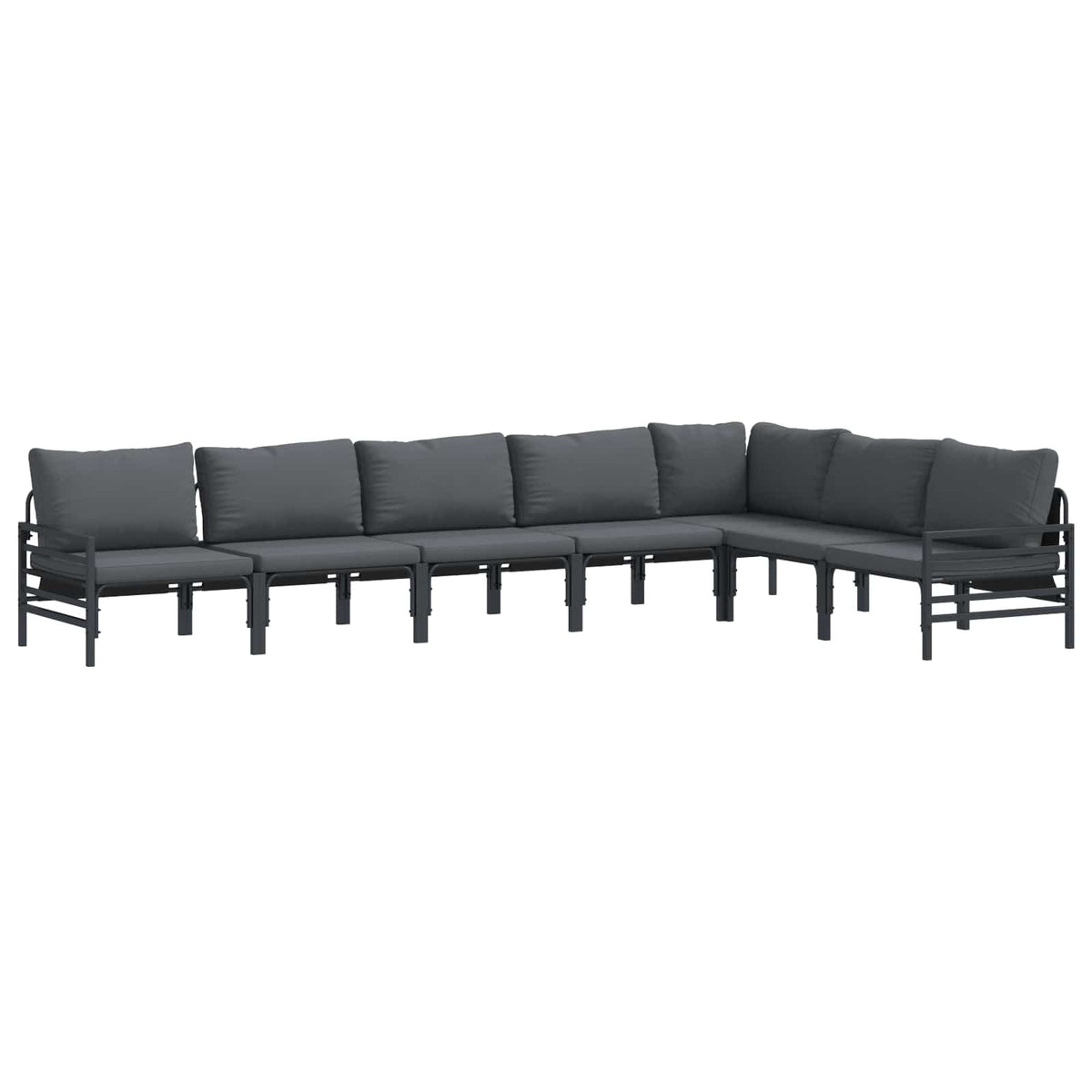 vidaXL Tuin Sofa Set 7 pcs Antraciet Staal