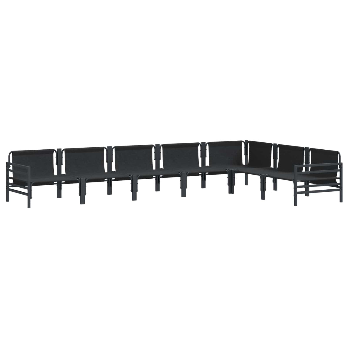 vidaXL Tuin Sofa Set 7 pcs Antraciet Staal