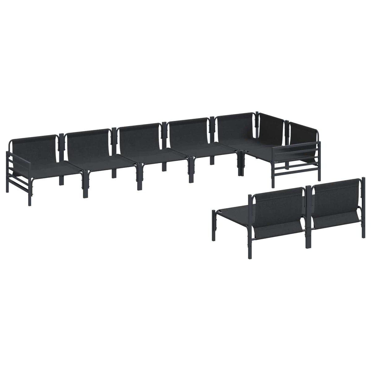 vidaXL Tuin Sofa Set 8 pcs Antraciet Staal