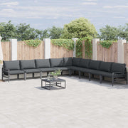 vidaXL Tuin Sofa Set 9 pcs Antraciet Staal