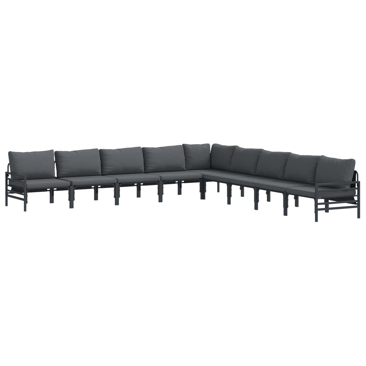vidaXL Tuin Sofa Set 9 pcs Antraciet Staal