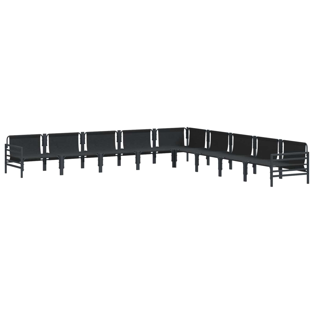 vidaXL Tuin Sofa Set 9 pcs Antraciet Staal