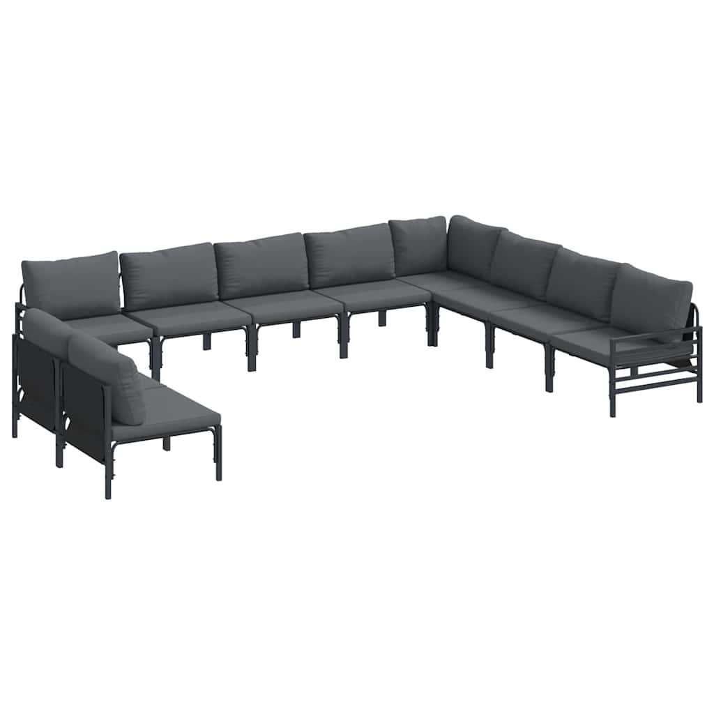 vidaXL Tuin Sofa Set 10 pcs Antraciet Staal