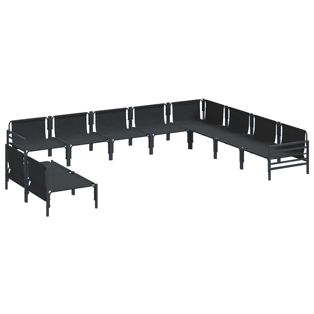 vidaXL Tuin Sofa Set 10 pcs Antraciet Staal