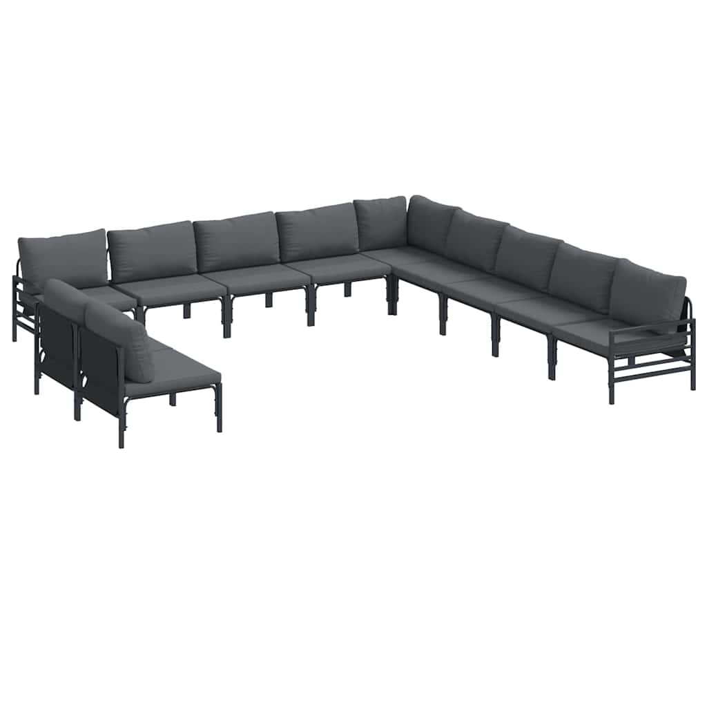 vidaXL Tuin Sofa Set 11 pcs Antraciet Staal