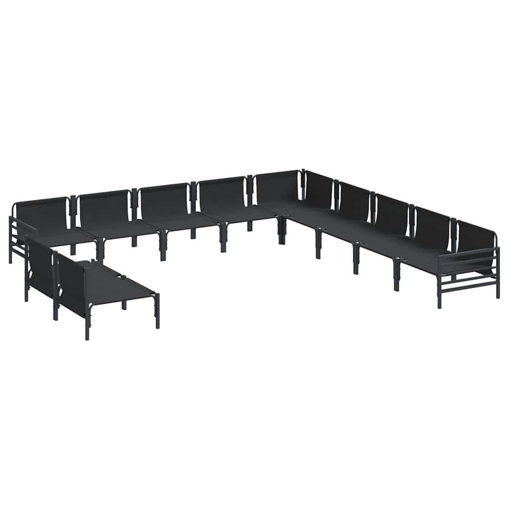 vidaXL Tuin Sofa Set 11 pcs Antraciet Staal