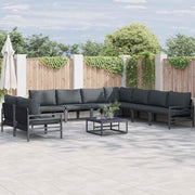 vidaXL Tuin Sofa Set 9 pcs Antraciet Staal