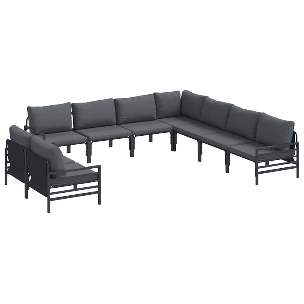 vidaXL Tuin Sofa Set 9 pcs Antraciet Staal