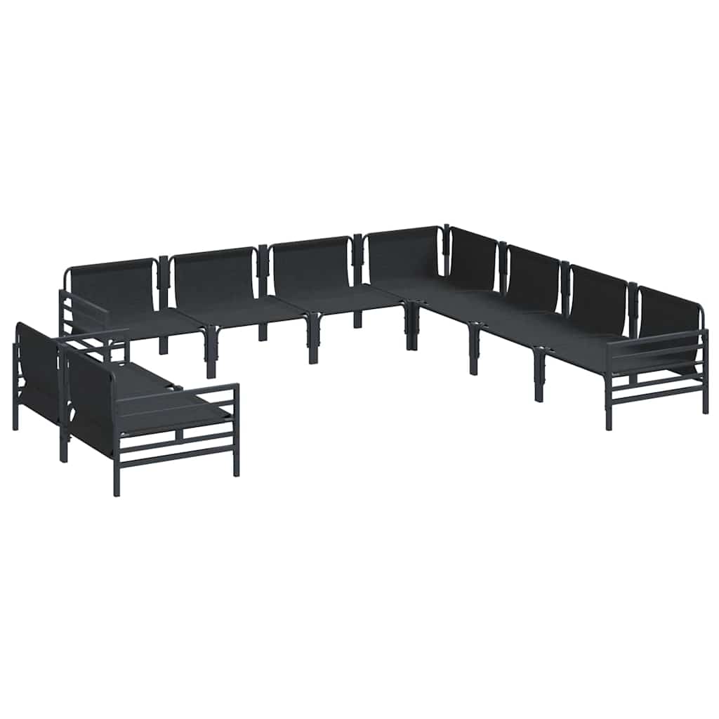 vidaXL Tuin Sofa Set 9 pcs Antraciet Staal