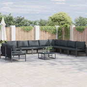 vidaXL Tuin Sofa Set 10 pcs Antraciet Staal