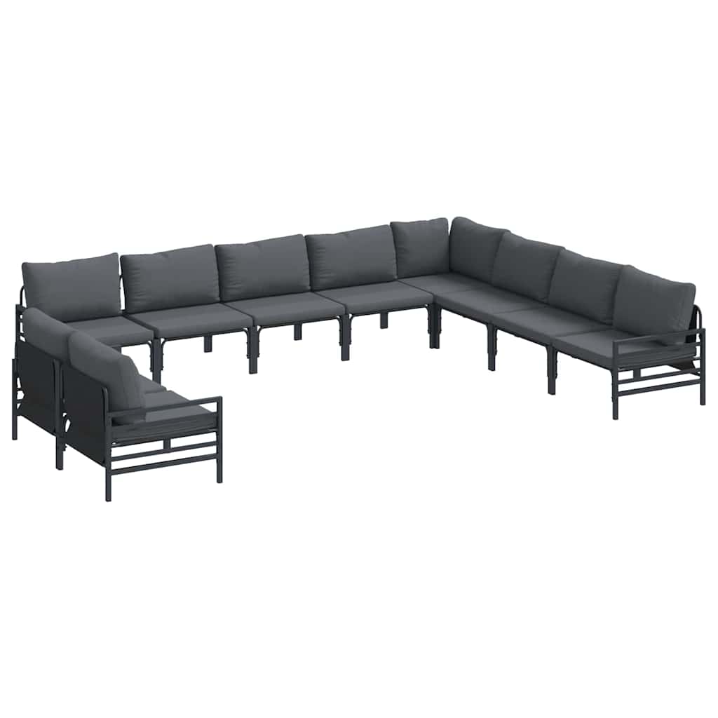 vidaXL Tuin Sofa Set 10 pcs Antraciet Staal
