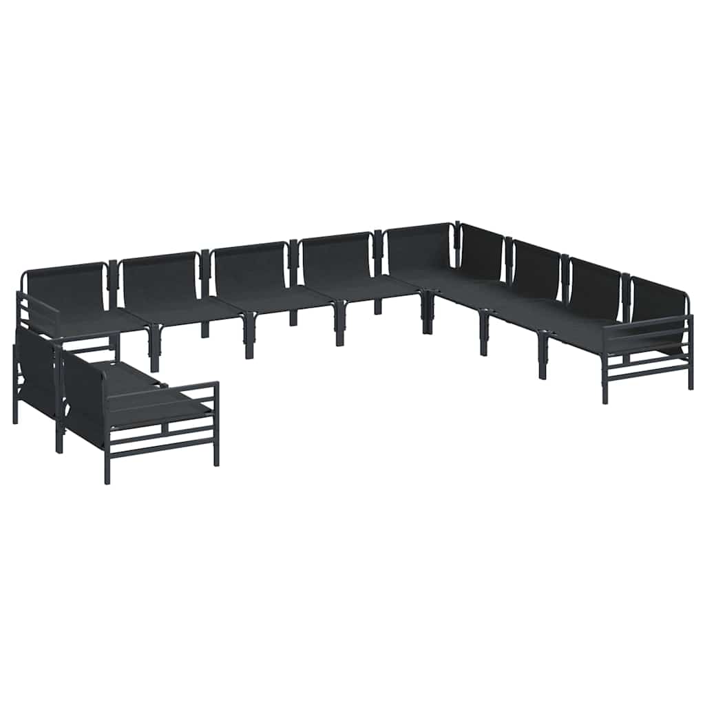 vidaXL Tuin Sofa Set 10 pcs Antraciet Staal