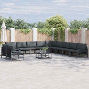 vidaXL Tuin Sofa Set 11 pcs Antraciet Staal