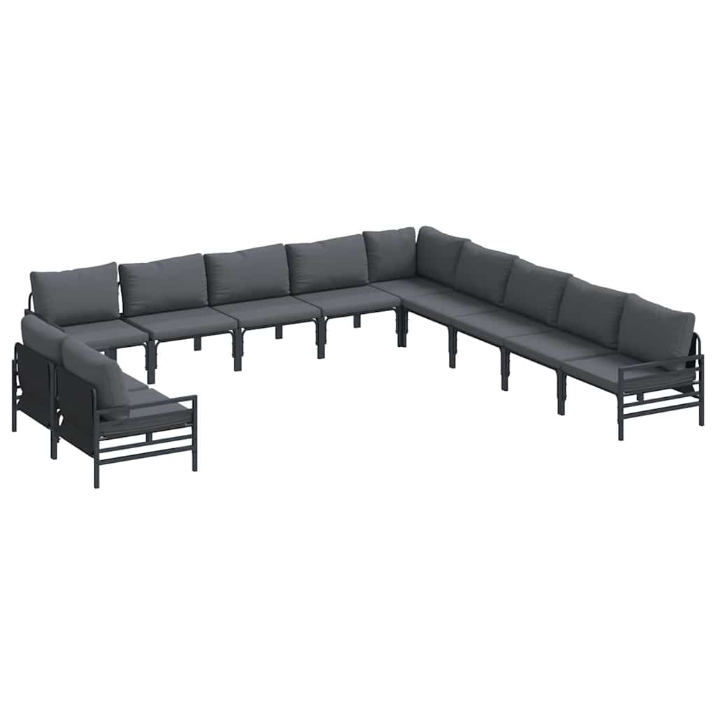 vidaXL Tuin Sofa Set 11 pcs Antraciet Staal